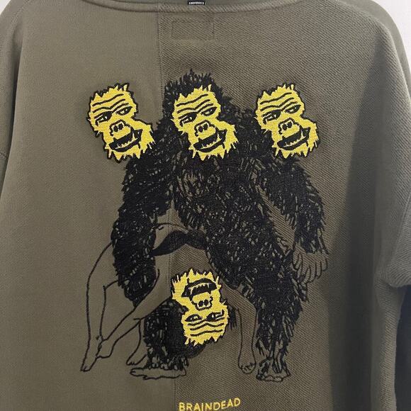 Converse x Brain Dead Collab Overdye Bananas Sweatshirt Mens Size Medium - Picture 12 of 13